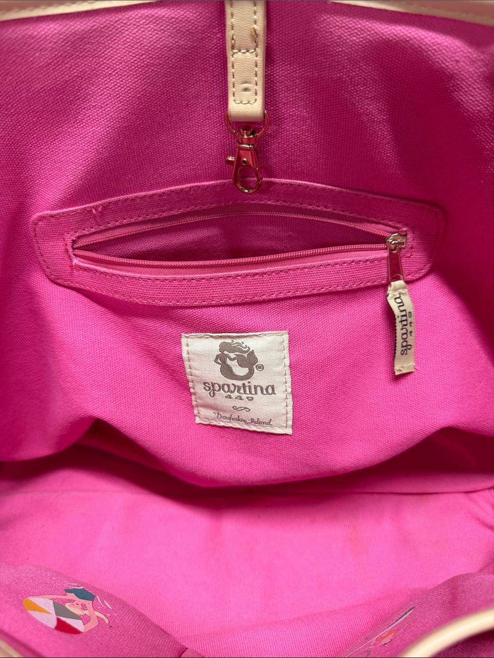 Spartina 449 Aqua Florida Map Tote with Tan Straps- Excellent condition - Picture 15 of 15